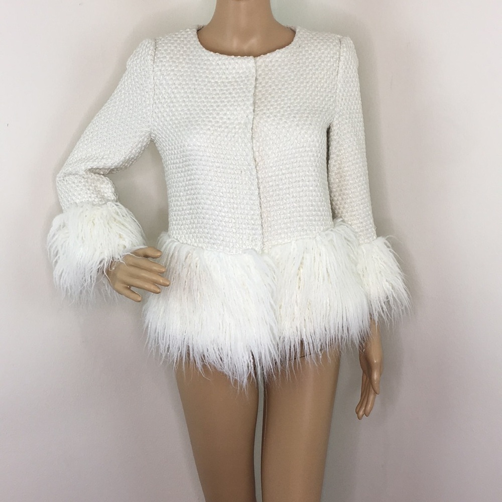 Shearling White & Gold Blazer